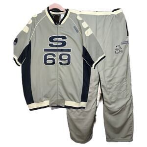Vintage Sean John Men’s Tracksuit Set XXL Gray Track Full Zip 69 Ski Team HipHop